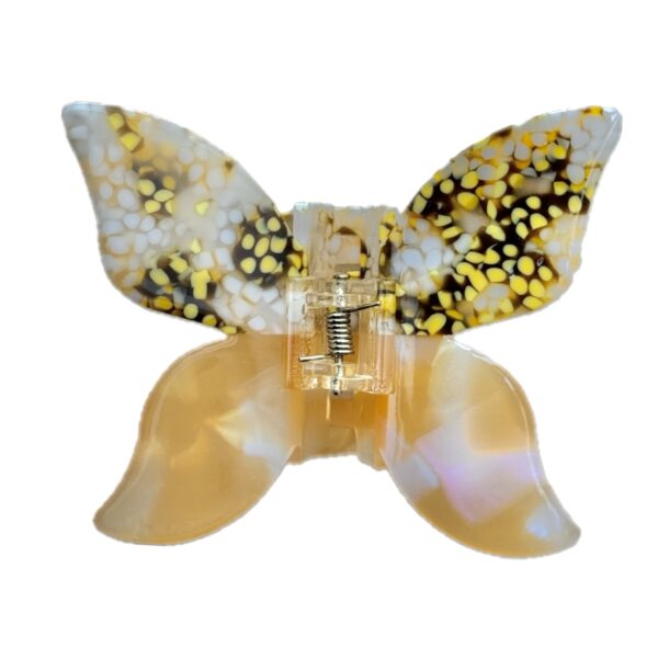 Butterfly Yellow Brown Hair Clip