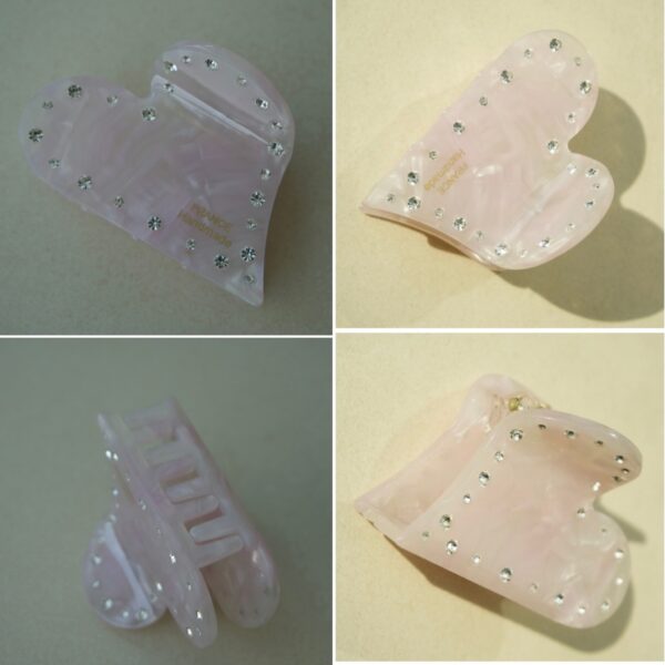 Diamond Pink Heart Hair Clip - Image 2