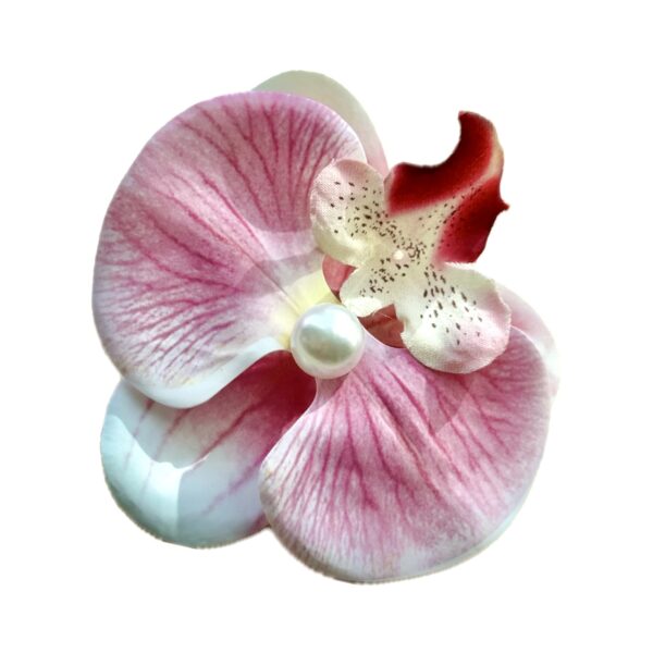 Orchid Flower Hair Clip Light Pink