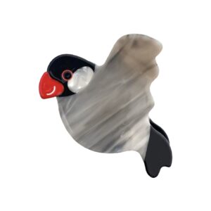 Grey Bird Hair Clip