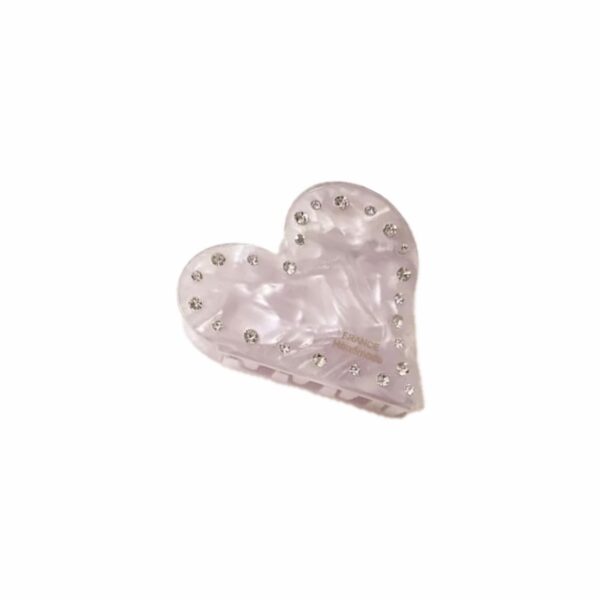 Diamond Pink Heart Hair Clip