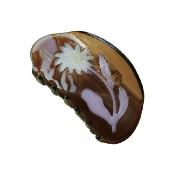 Tulip Flower Hair Clip Brown