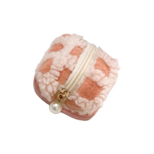 Waffle Shape Earphone Bag Mini Peach color