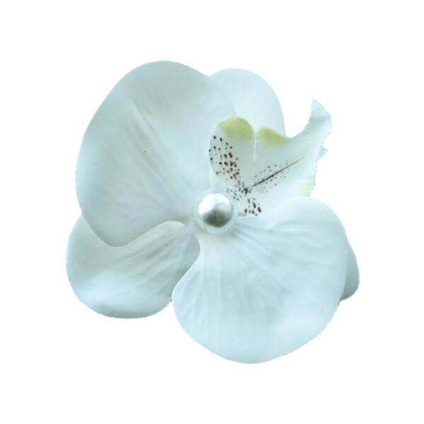 Orchid Flower Hair Clip White