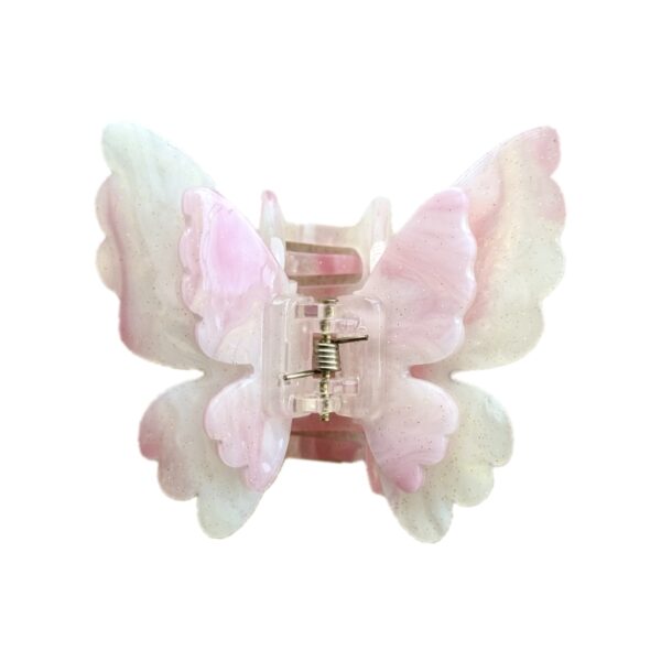 Butterfly White Pink Hair Clip