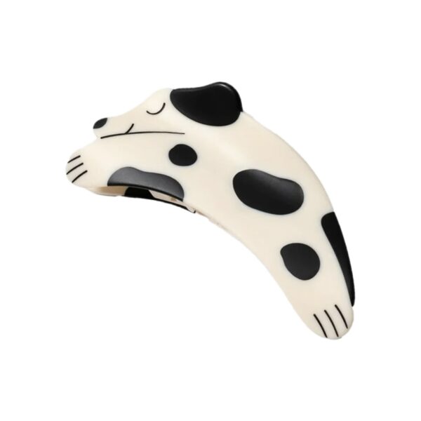 Puppy Black White Hair Clip