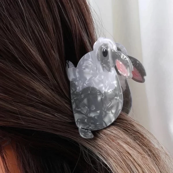 Grey Rabbit Bunny Hair Clip - Image 2