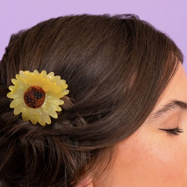 Yellow Daisy Hair Clip - Image 2