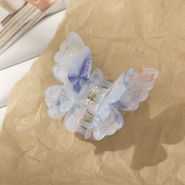 Butterfly White Blue Hair Clip - Image 2