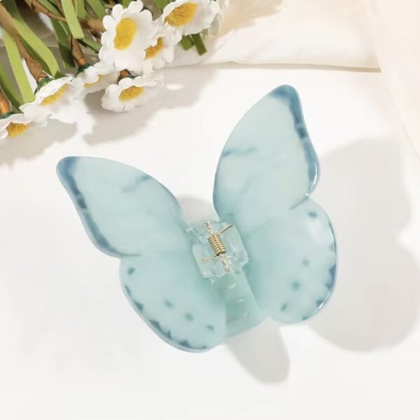 French Elegant Blue Butterfly Hair Clip - Image 5