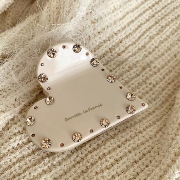 Diamond White Heart Hair Clip - Image 3