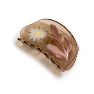 Tulip Flower Hair Clip Brown