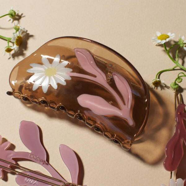 Tulip Flower Hair Clip Brown - Image 4