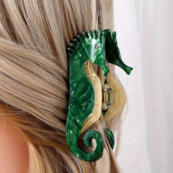 Green Seahorse Hair Clip - Image 3