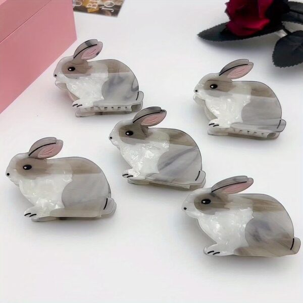 Grey Rabbit Bunny Hair Clip - Image 3